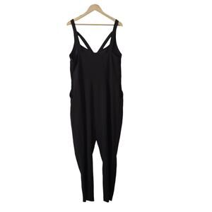 NWT Bold Elements Plus Size Curvy Jumpsuit Black Jumper XXL 2X Cage Neckline